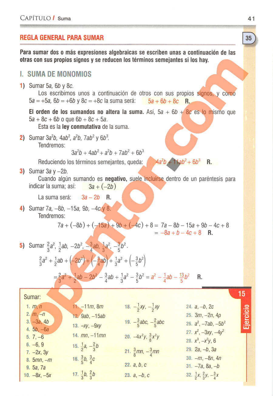 Álgebra de Baldor - Página 41