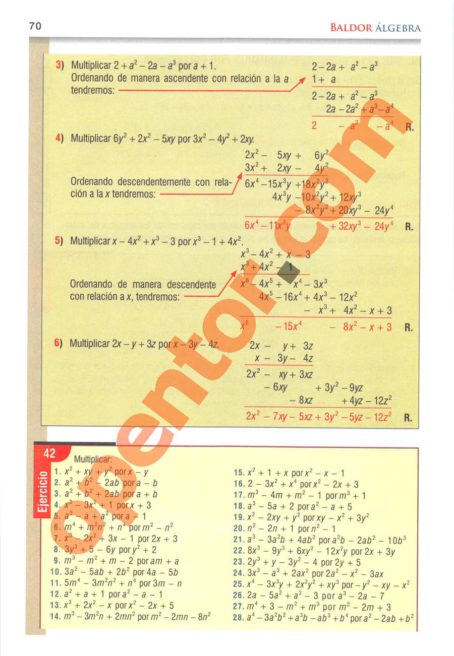 Álgebra de Baldor - Página 70