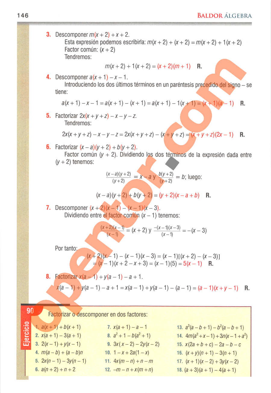 Álgebra de Baldor - Página 146