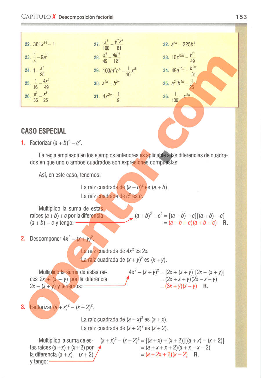 Álgebra de Baldor - Página 153