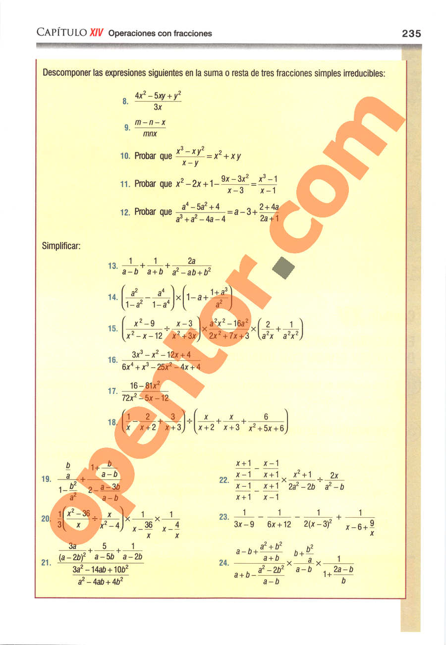 Álgebra de Baldor - Página 235