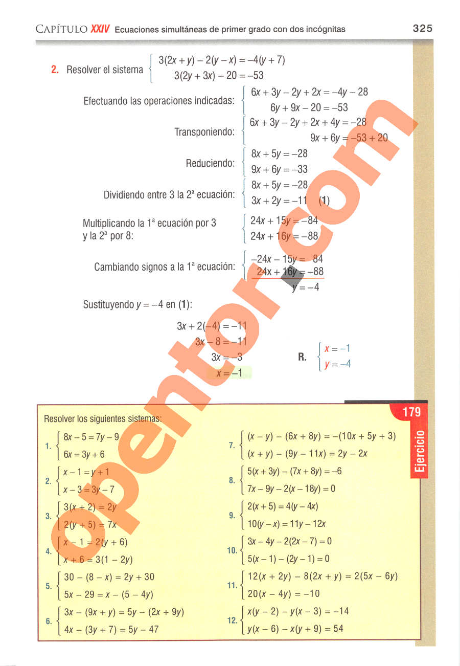 Álgebra de Baldor - Página 325