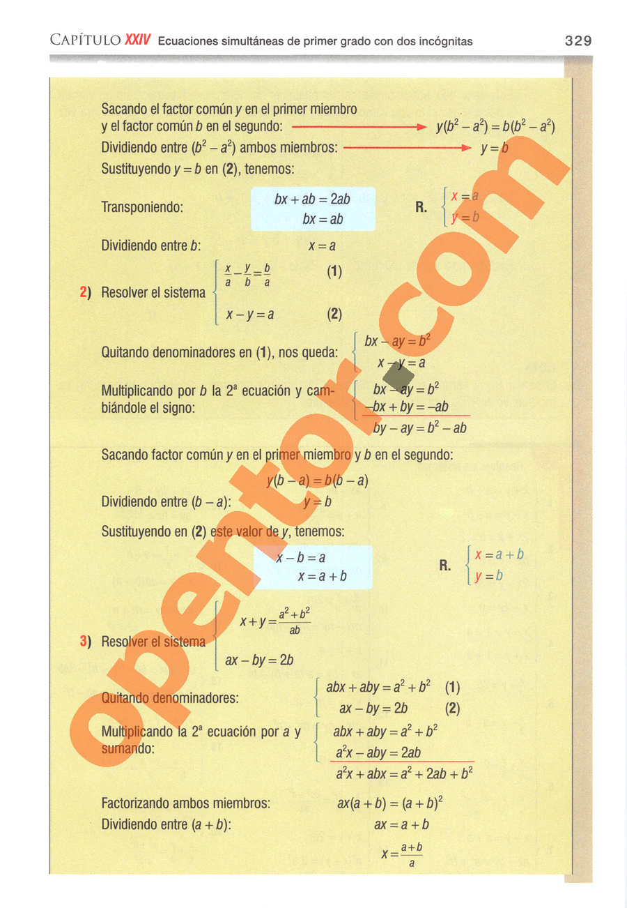 Álgebra de Baldor - Página 329