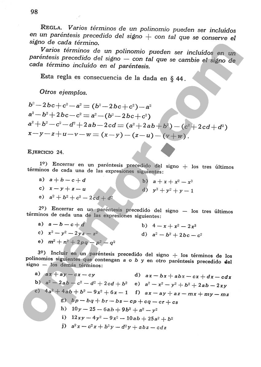 Álgebra de Mancil 1 - Página 98