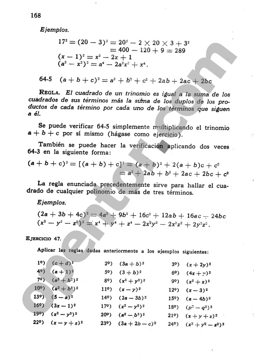 Álgebra de Mancil 1 - Página 168
