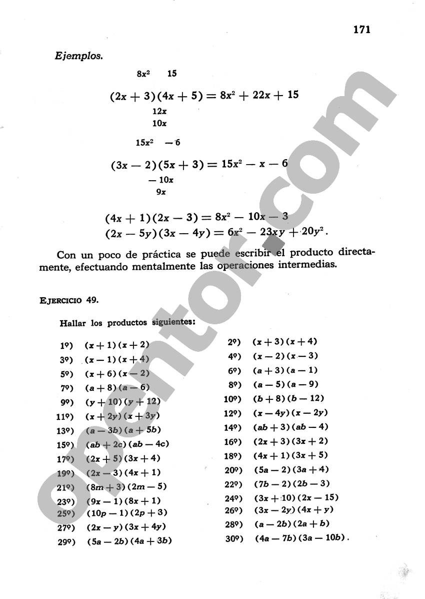 Álgebra de Mancil 1 - Página 171