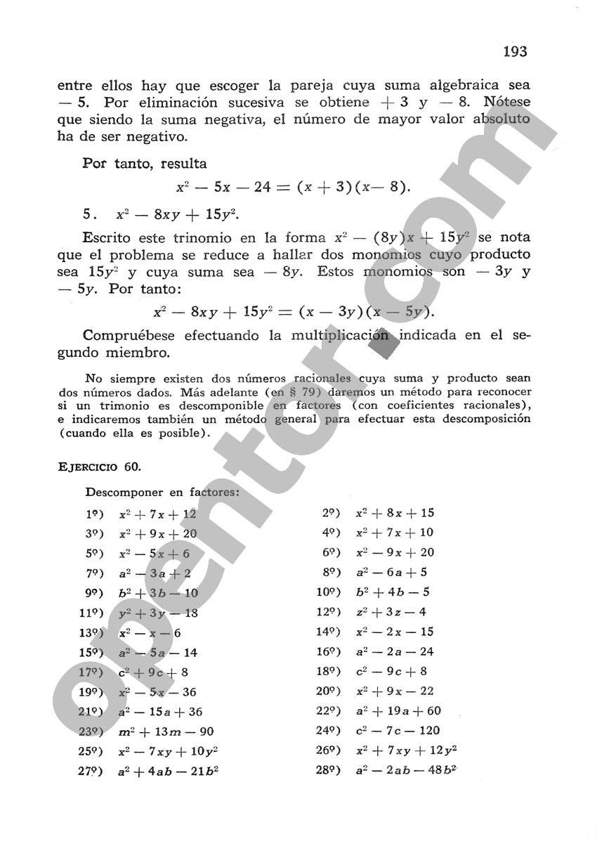 Álgebra de Mancil 1 - Página 193