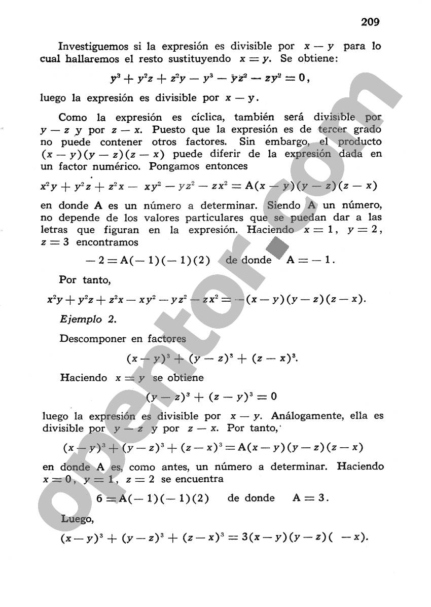 Álgebra de Mancil 1 - Página 209