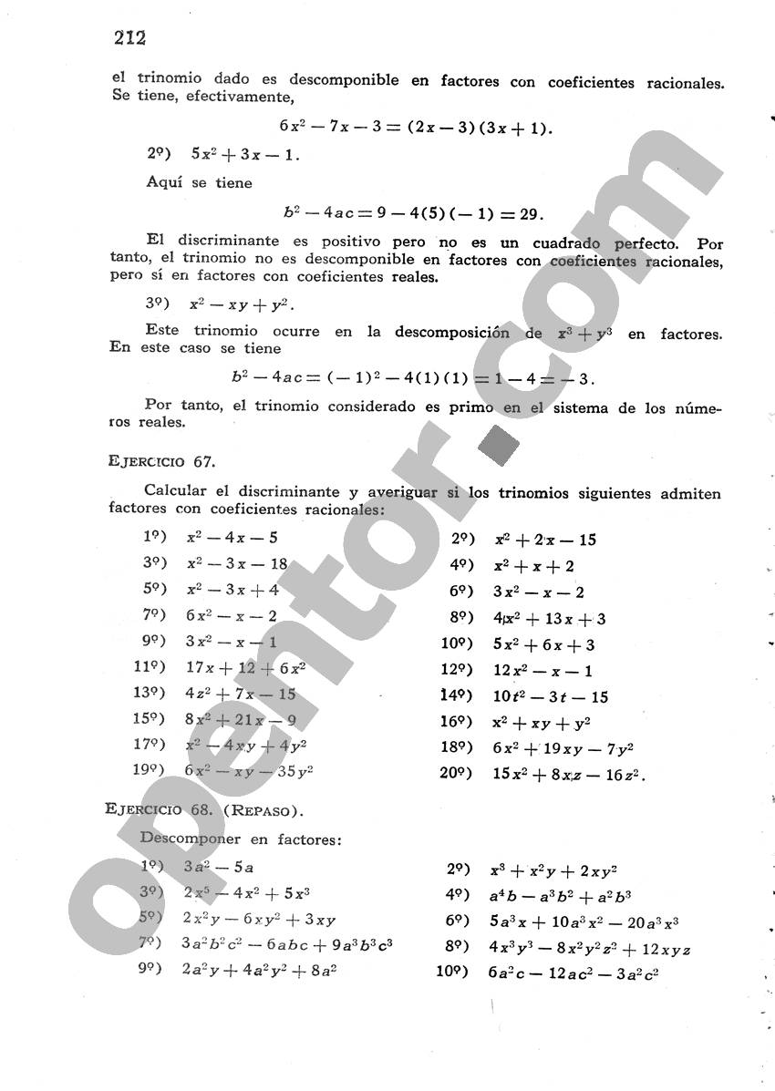 Álgebra de Mancil 1 - Página 212