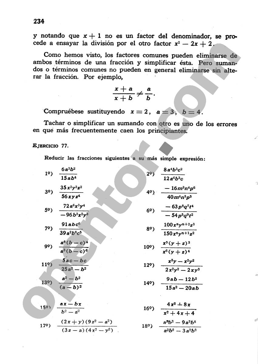 Álgebra de Mancil 1 - Página 234