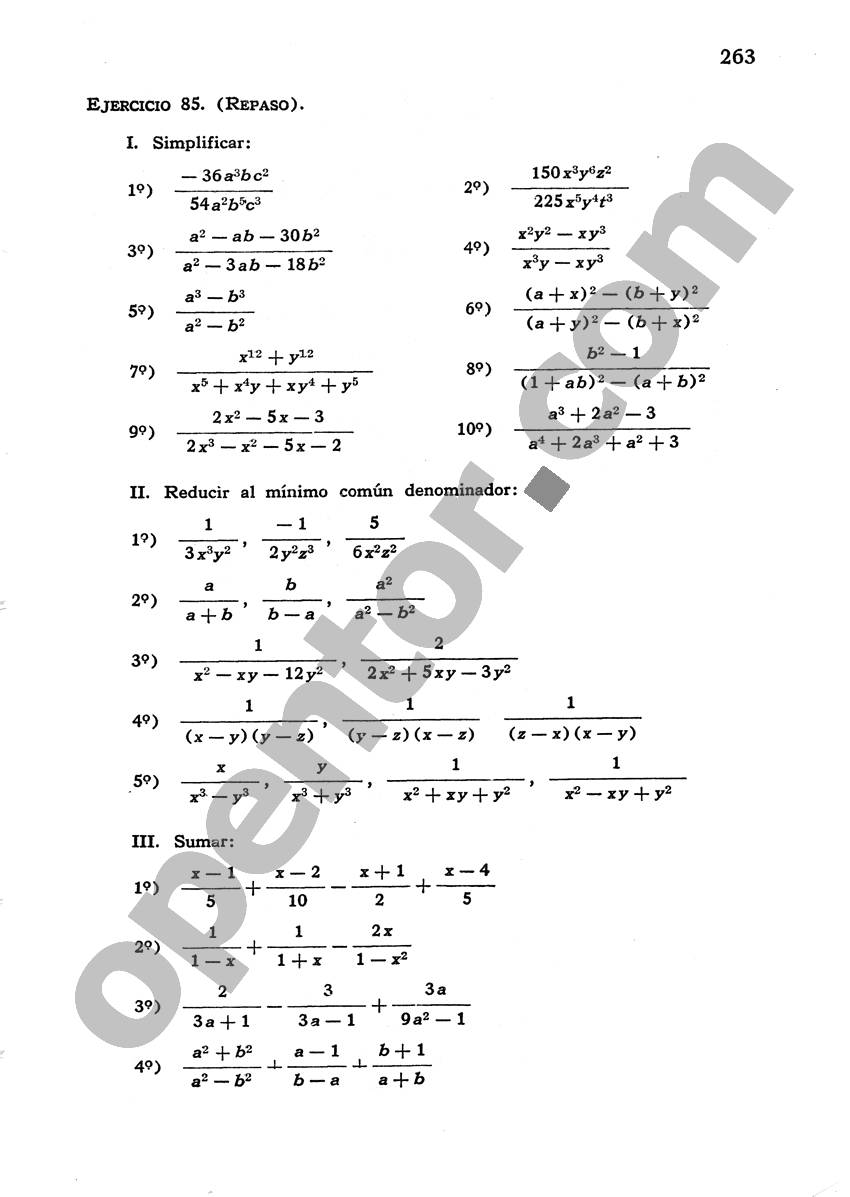 Álgebra de Mancil 1 - Página 263