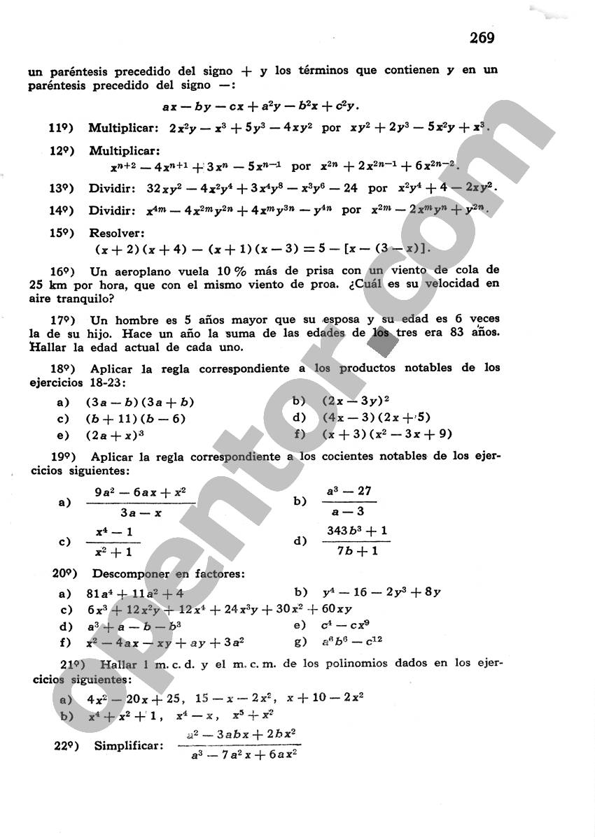 Álgebra de Mancil 1 - Página 269