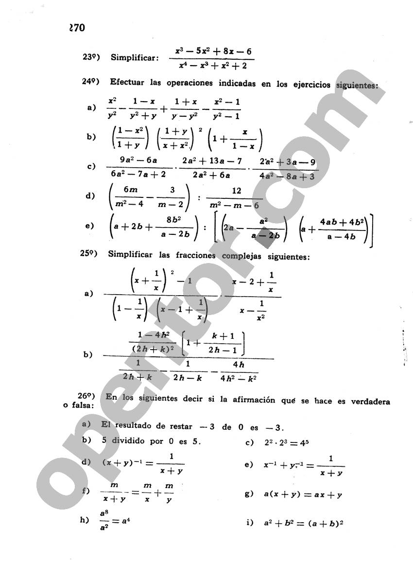 Álgebra de Mancil 1 - Página 270