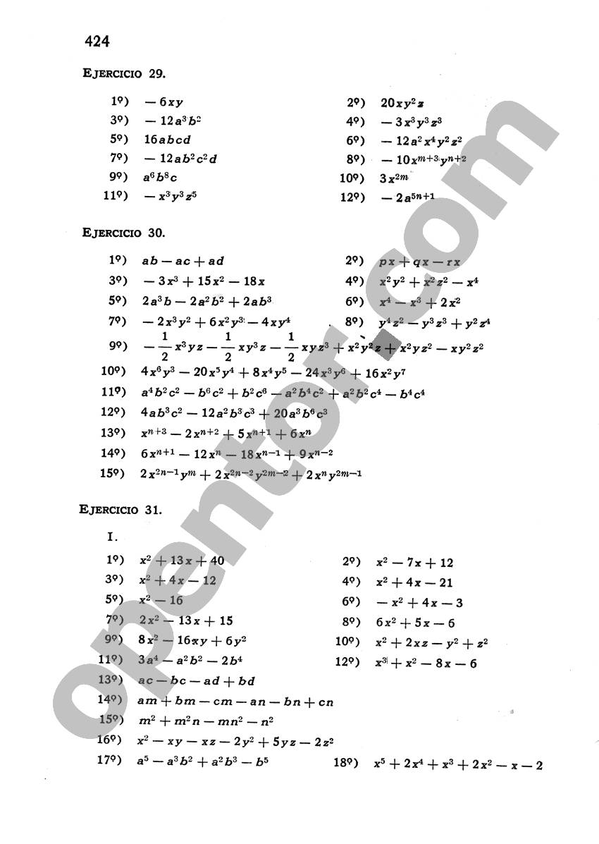 Álgebra de Mancil 1 - Página 424