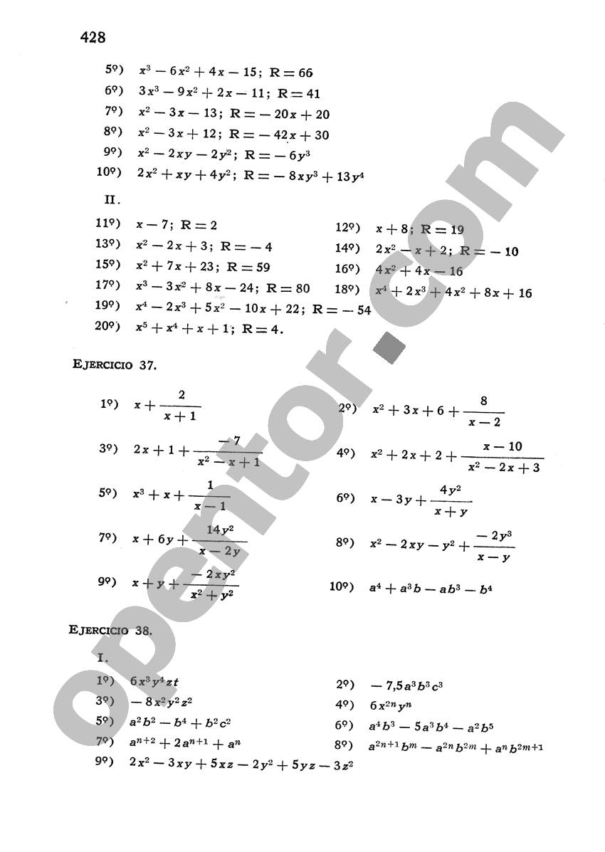 Álgebra de Mancil 1 - Página 428