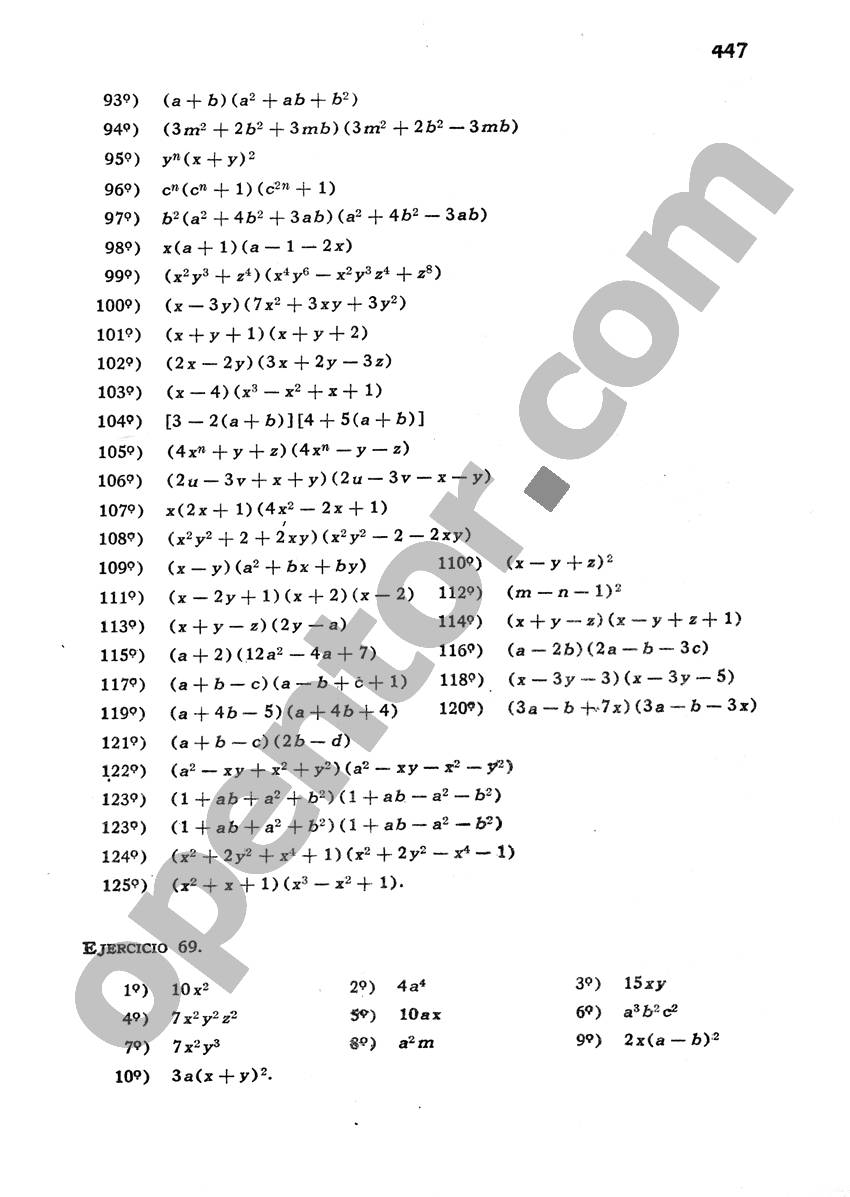 Álgebra de Mancil 1 - Página 447