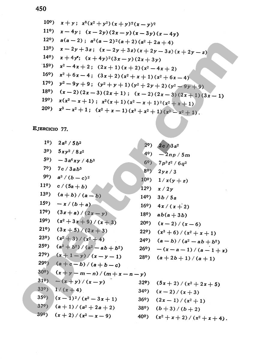 Álgebra de Mancil 1 - Página 450