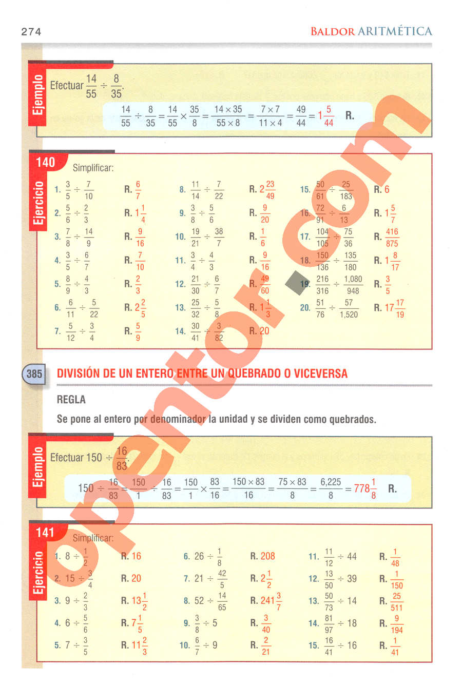 Aritmética de Baldor - Página 274