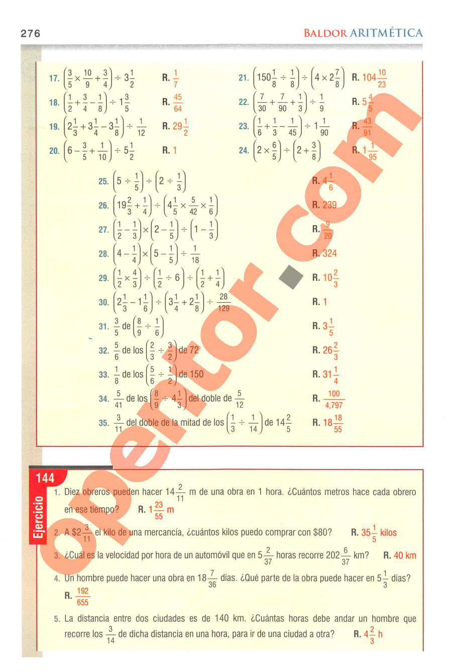 Aritmética de Baldor - Página 276