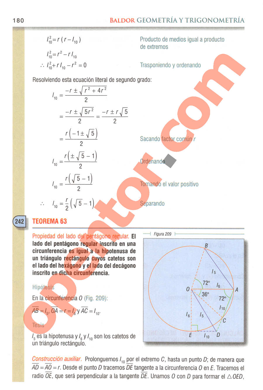 Geometría y Trigonometría de Baldor - Página 180