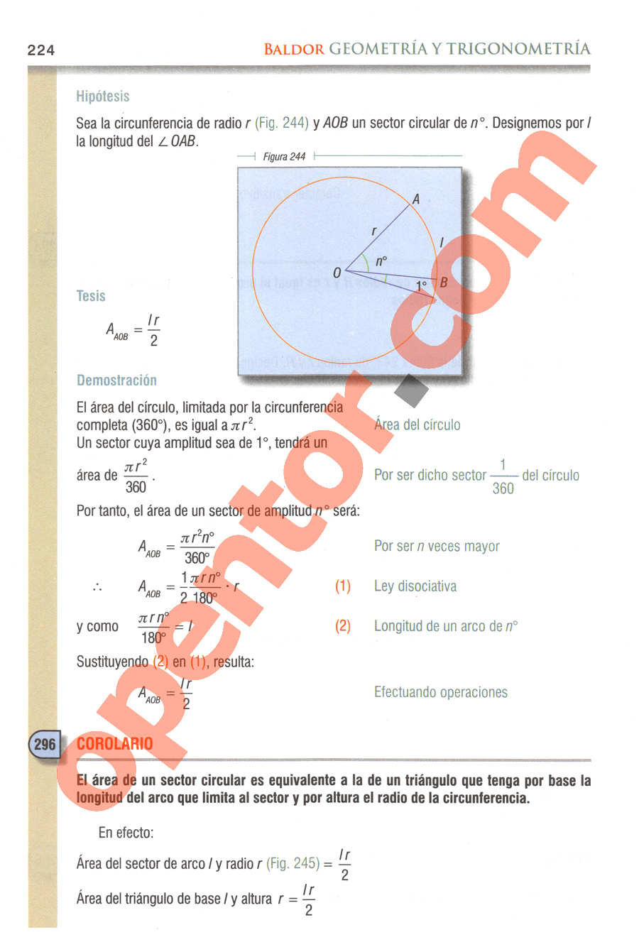 Geometría y Trigonometría de Baldor - Página 224
