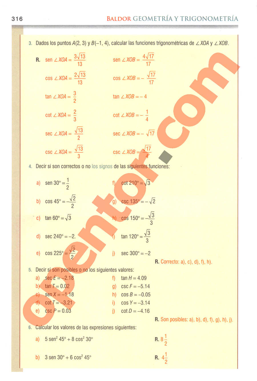 Geometría y Trigonometría de Baldor - Página 316