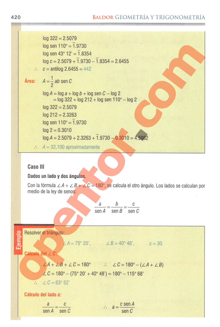 Geometría y Trigonometría de Baldor - Página 420