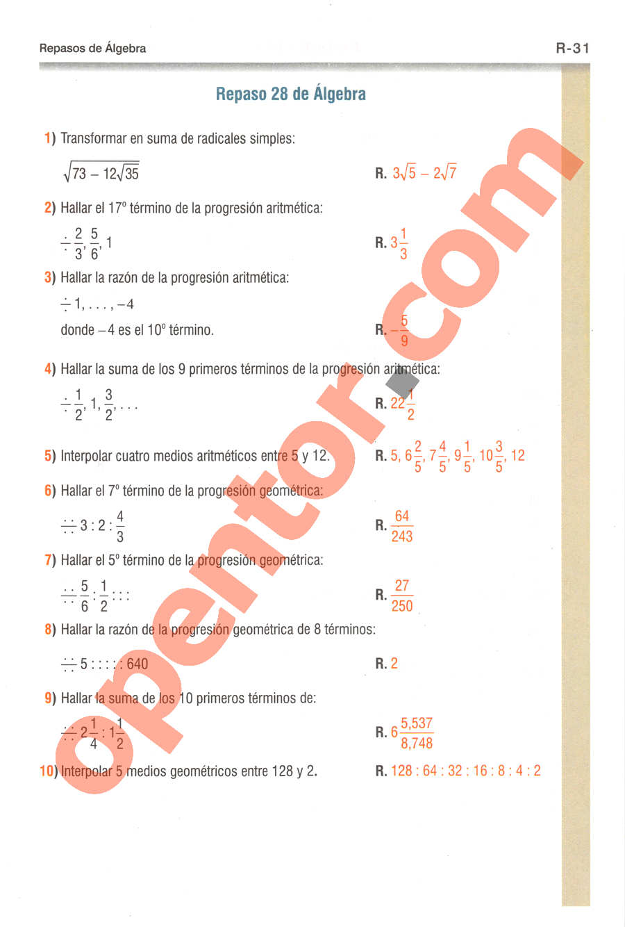 Geometría y Trigonometría de Baldor - Página R31