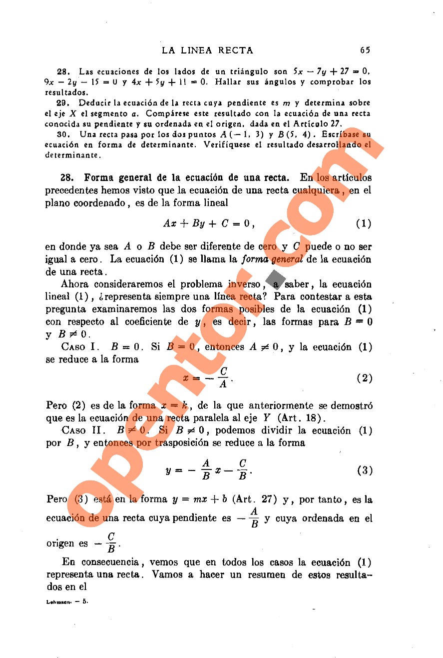 Geometría Analítica de Lehmann - Página 65