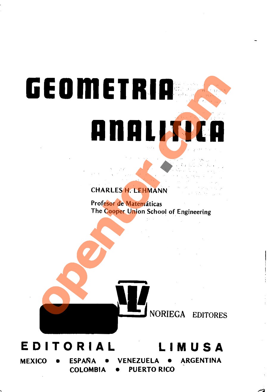Geometría Analítica de Lehmann - Información editorial